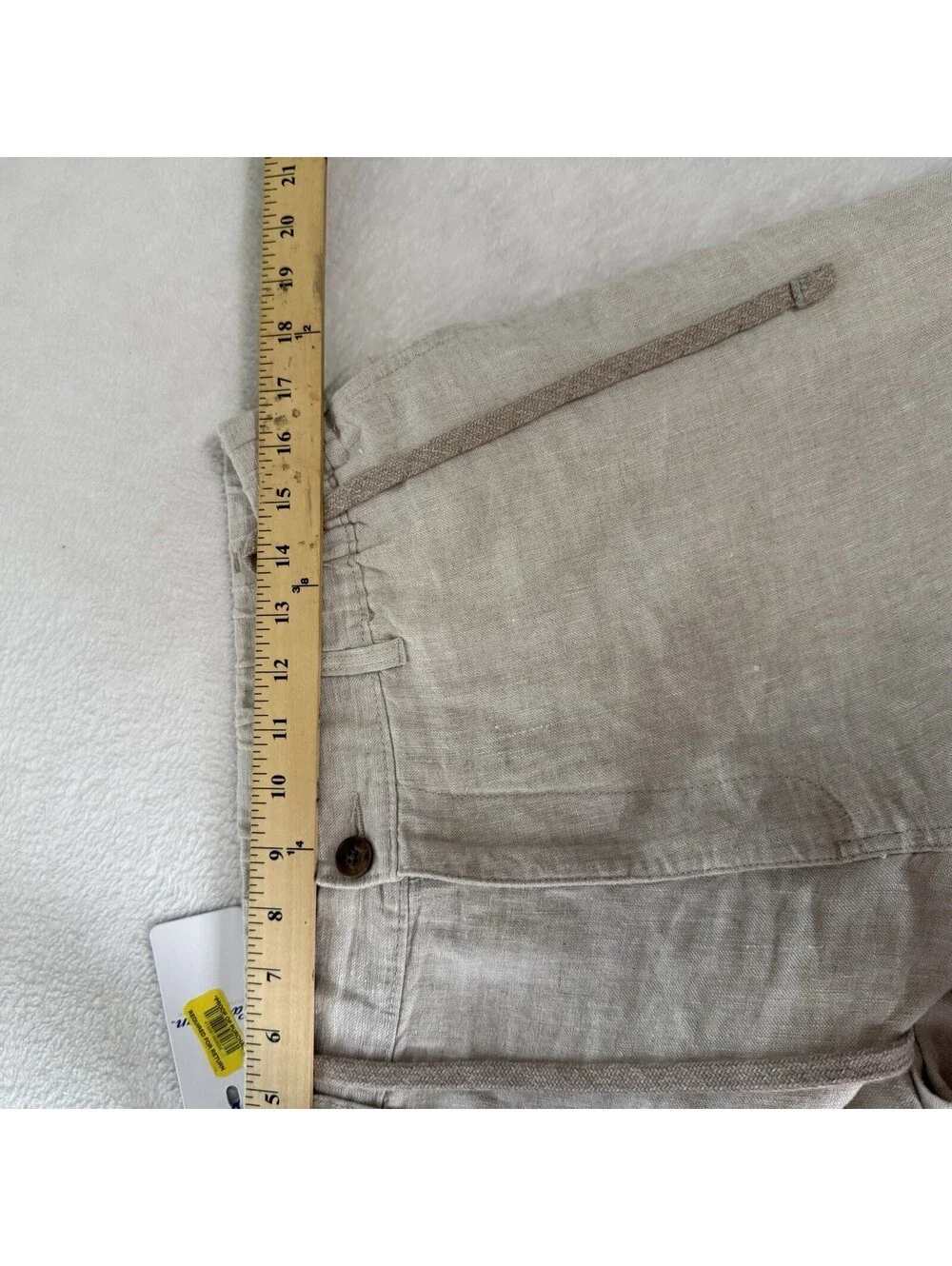 Caribbean Roundtree & Yorke Mens Linen Pants 36 Beige Straight Classic Fit NWT